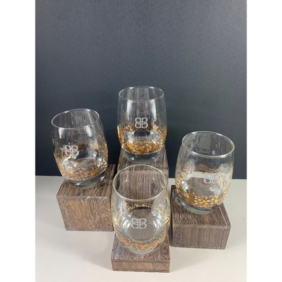 Vintage Baileys Irish Cream Gold Dot Confetti Low Ball Rocks Glasses. - Picture 4 of 7